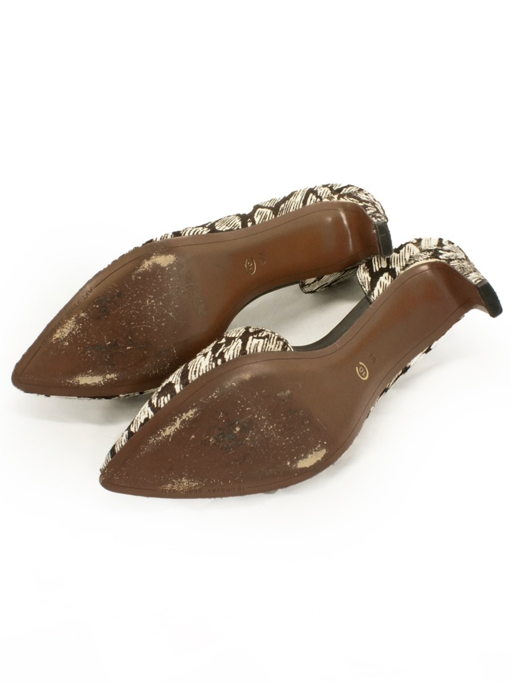 10 Derek Crosby Lam Abstract Animal Print Calf Pony Hair D’Orsay Pump Heels - Picture 8 of 8